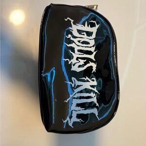 Dolls Kill Black and White Toiletry Bag